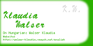 klaudia walser business card